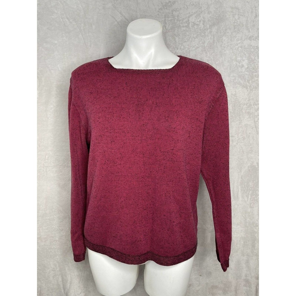 United Knitwear Womens Sz L Purple Pullover Sweater 60% Cotton 40% Rayon